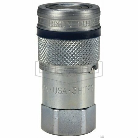 DIXON HT Series Flush Face Hydraulic Coupling, 3/8-18 Nominal, FNPT, Steel 3HTF3